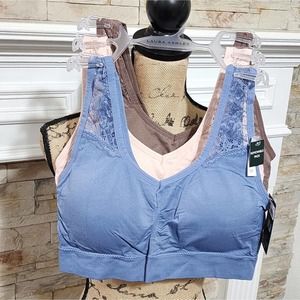 Laura Ashley 3pk comfy active‎ athletic lounge wear bras bralettes plus size new